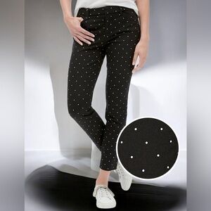 GAP Black Polka Dot High Rise Skinny Ankle Pants Size 14